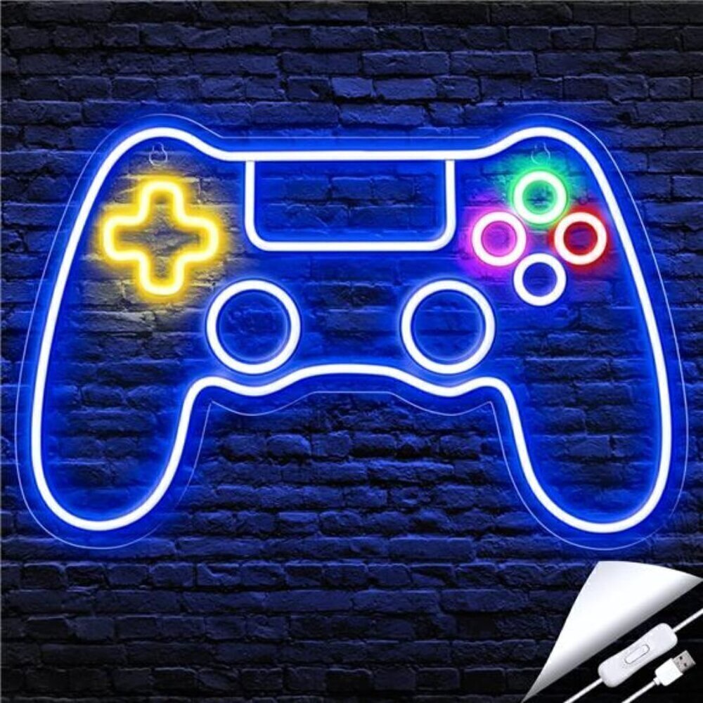 Gamer Neon LED Sign Game Controller Room Decor Gaming Console System Retro NEW
